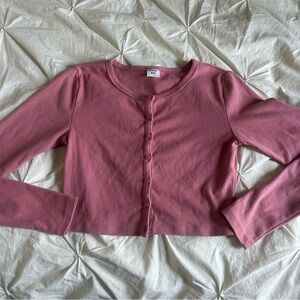 Sunday Best by Aritzia Womens XS Rose Button-Up Long Sleeve Top